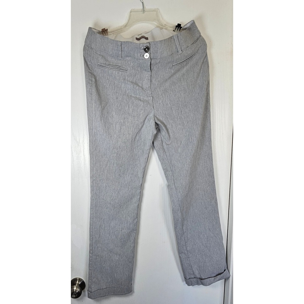 Maurices Gray Cuffed Straight Leg Dress Pants Womens Trousers